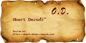 Obert Dezső névjegykártya